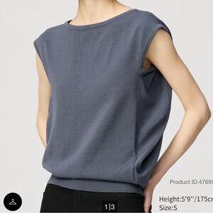 Uniqlo Cocoon Sweater | Sleeveless Gray NEW Top